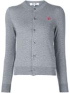 Comme Des Garçons Play Mini Heart Cardigan, Women's, Size: M, Grey, Cotton