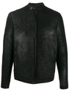 Salvatore Santoro Minimalist Leather Jacket - Black