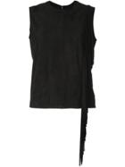 Ck Calvin Klein Sleeveless Fringe Top - Black