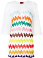 Missoni Zig-zag Print Sheer Dress, Women's, Size: 44, White, Viscose