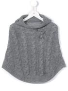 Mi Mi Sol Cable Knit Poncho, Girl's, Size: 6 Yrs, Grey