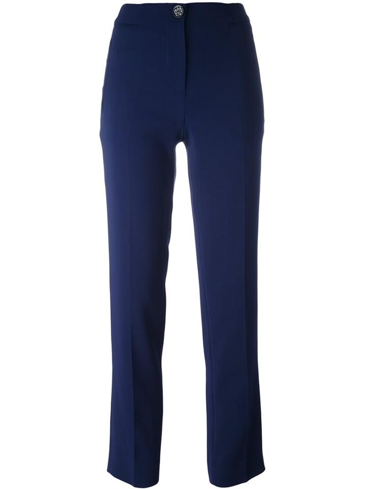 Blumarine Classic Trousers, Women's, Size: 38, Blue, Spandex/elastane/viscose/acetate/polyester