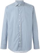 Etro Dotted Print Shirt, Men's, Size: 40, Blue, Cotton