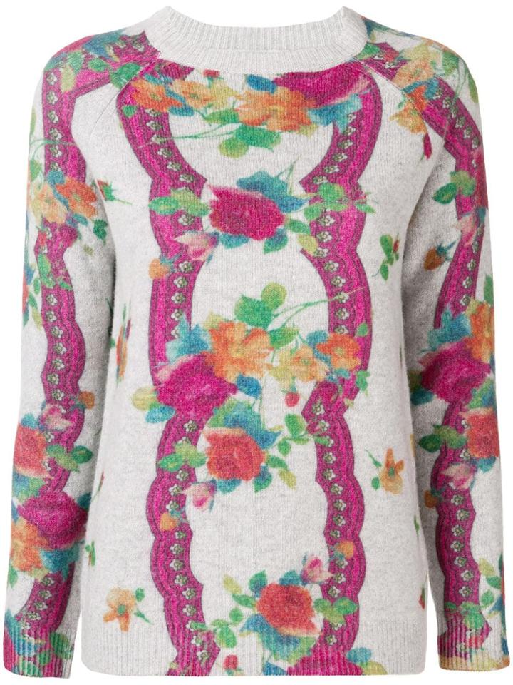 Blumarine Floral Pattern Jumper - Grey