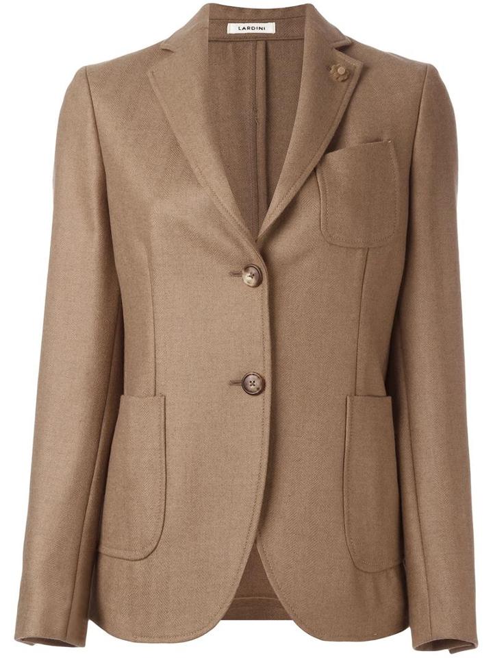 Lardini Chest Pocket Blazer, Women's, Size: 44, Nude/neutrals, Acetate/camel Hair/pbt Elite