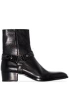 Saint Laurent Wyatt Harness-strap Ankle Boots - Black