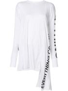 Barbara I Gongini Asymmetric Longsleeved T-shirt, Women's, Size: 36, White, Cotton/modal