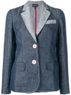 Emporio Armani Contrast Lapels Blazer - Blue