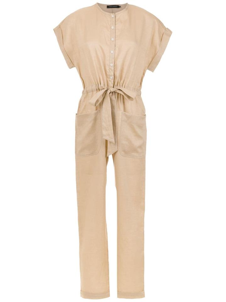 Andrea Marques Cropped Jumpsuit - Neutrals