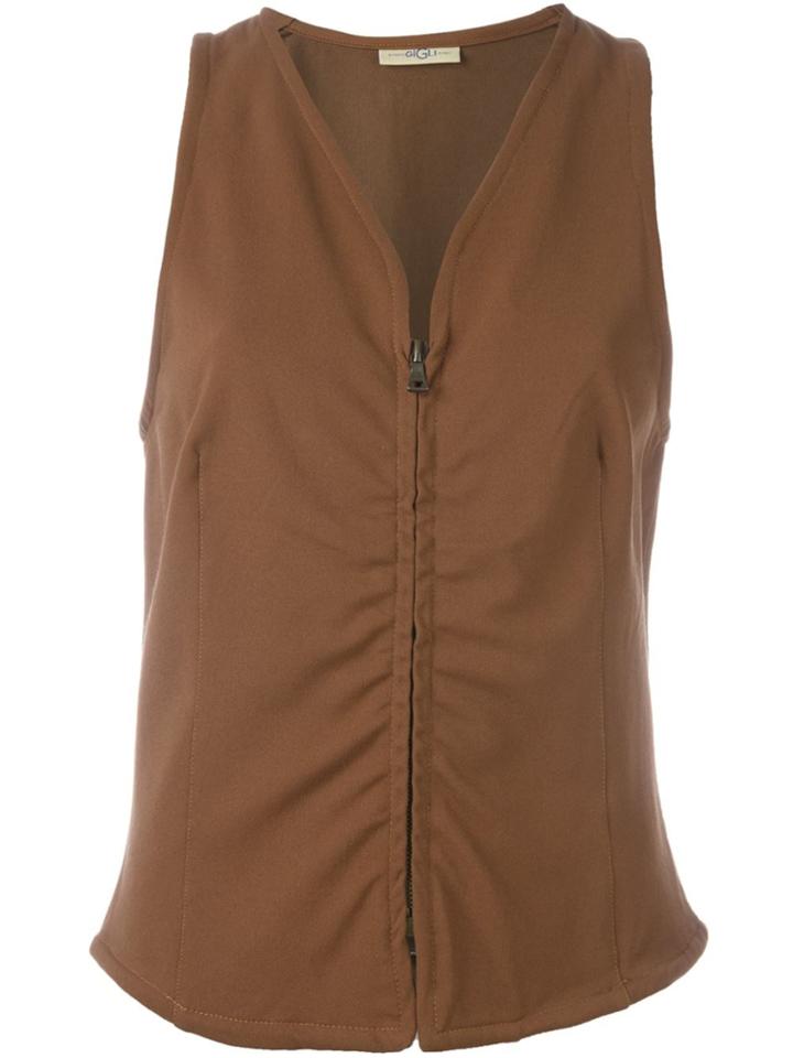 Romeo Gigli Vintage V-neck Gilet - Brown