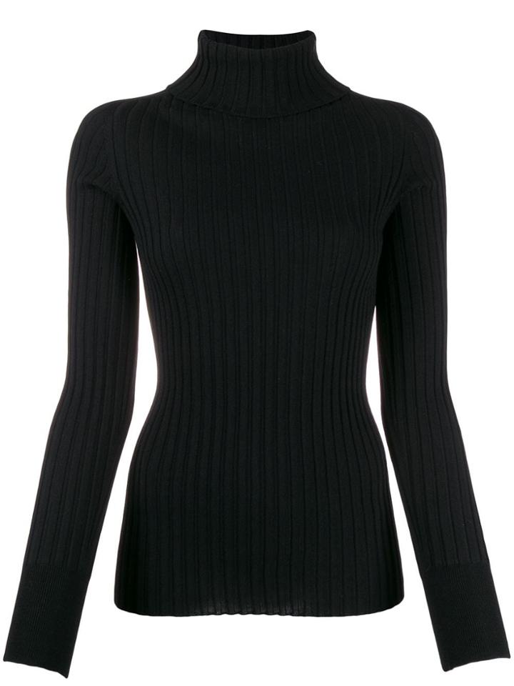 Transit Ribbed Knit Roll Neck Sweater - Black