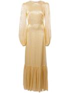 The Vampire's Wife Crinkled Design Long Dress - Gold