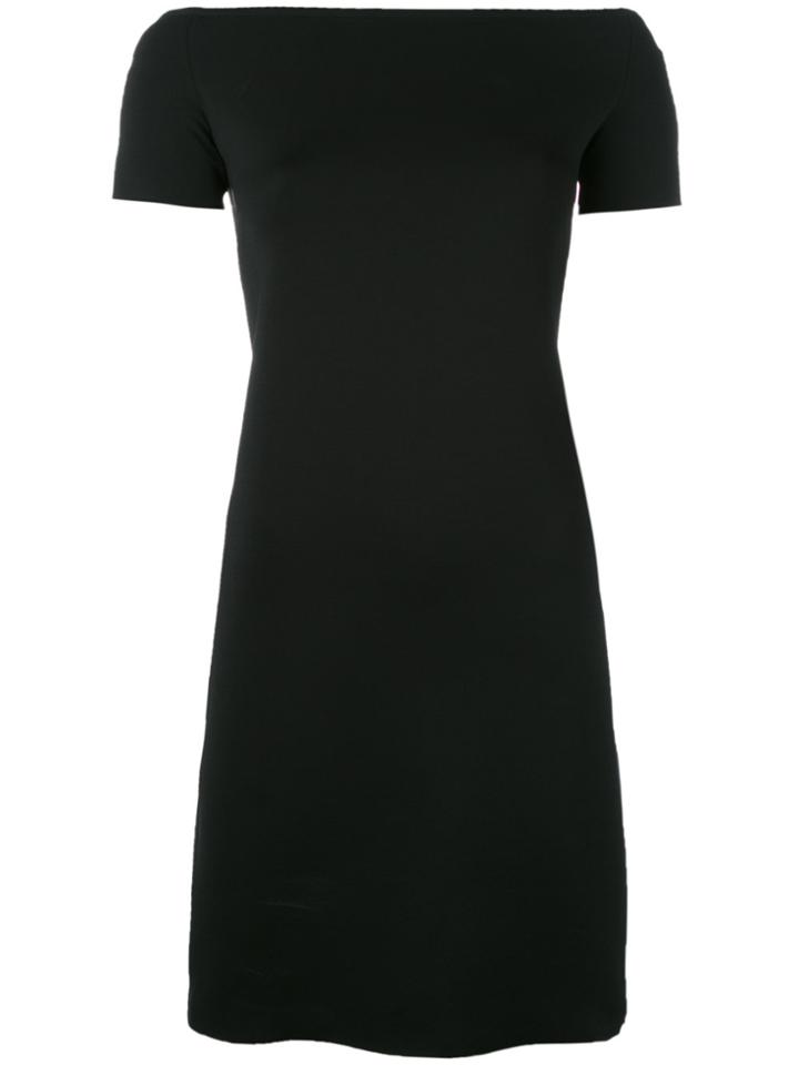 Helmut Lang Boat Neck Fitted Dress - Black