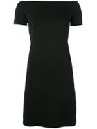 Helmut Lang Boat Neck Fitted Dress - Black