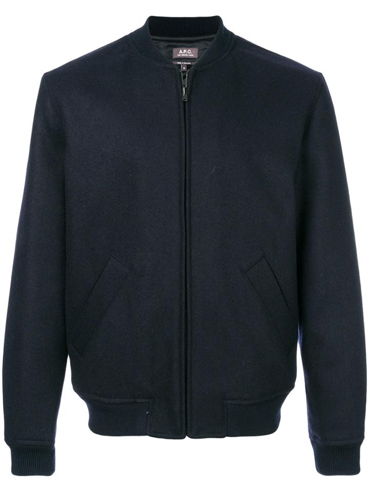 A.p.c. Fitted Bomber Jacket - Blue