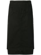 No21 Asymmetric Midi Skirt - Black