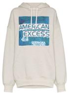 Ashish American Express Hologram Embellished Cotton Hoodie - Grey