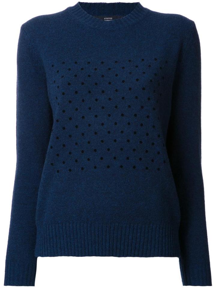 Steffen Schraut Round Neck Jumper, Women's, Size: 38, Blue, Cashmere