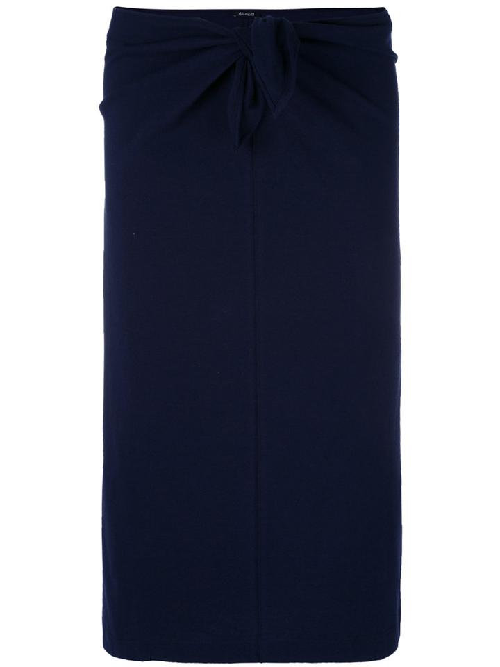 Aspesi - Knot Detail Pencil Skirt - Women - Cotton - S, Women's, Blue, Cotton