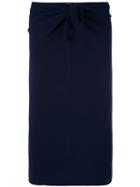 Aspesi - Knot Detail Pencil Skirt - Women - Cotton - S, Women's, Blue, Cotton