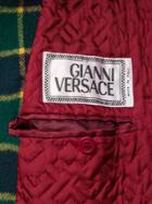 Versace Pre-owned 1990s Checked Double-breasted Coat - Green