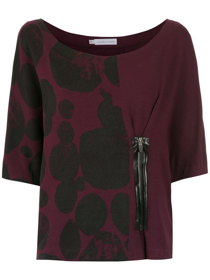 Mara Mac Printed Blouse - Red