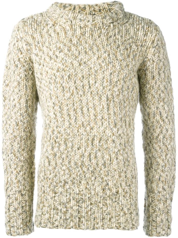 Ann Demeulemeester Chunky Jumper, Men's, Size: Small, Nude/neutrals, Wool