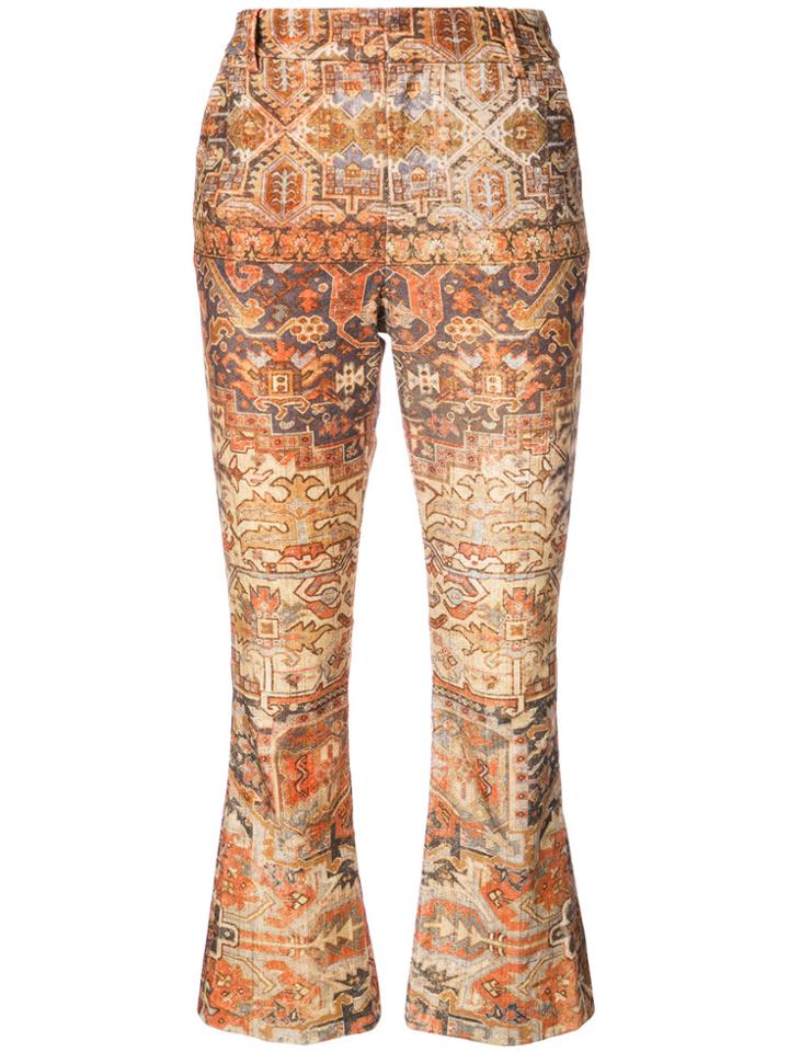 Frame Denim Flared Crop Pants - Brown