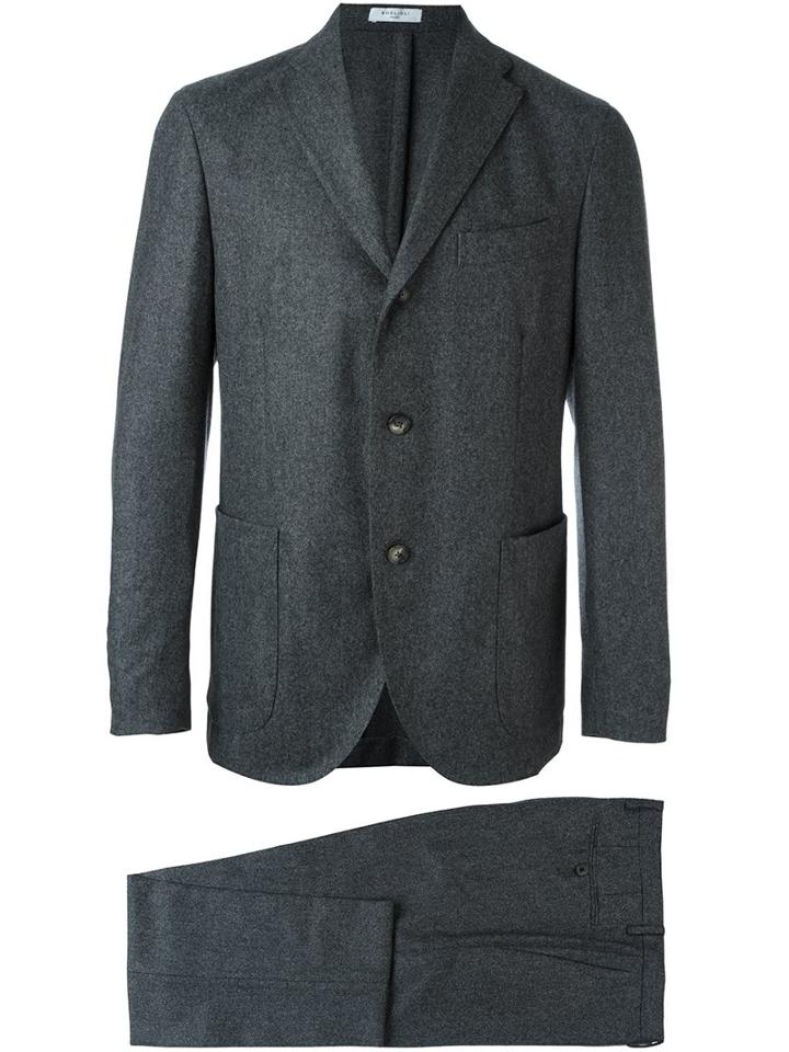 Boglioli Two Piece Suit, Men's, Size: 48, Grey, Acetate/cupro/wool