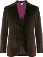 Maurizio Miri Textured Fitted Blazer Jacket - Brown