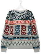 Kenzo Kids Knitted Logo Sweater - Grey