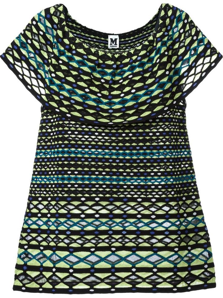 M Missoni Intarsia Knit Flounce Top