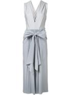 Tome 'thin Stripe Bow Front' Dress - White