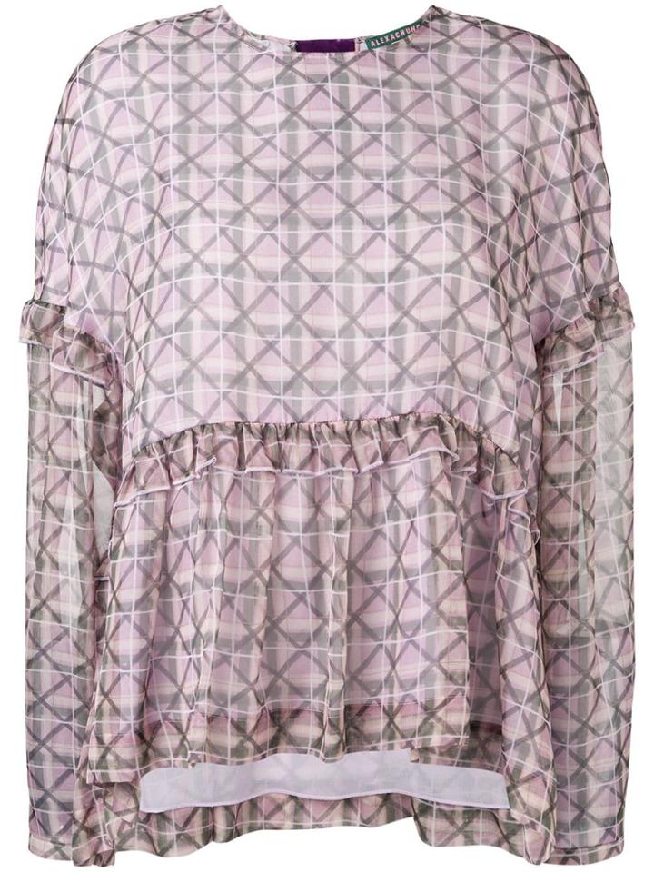 Alexa Chung Ruffled Trim Blouse - Purple
