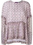 Alexa Chung Ruffled Trim Blouse - Purple
