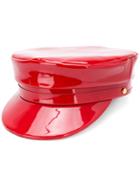 Manokhi Vernished Styled Cap - Red