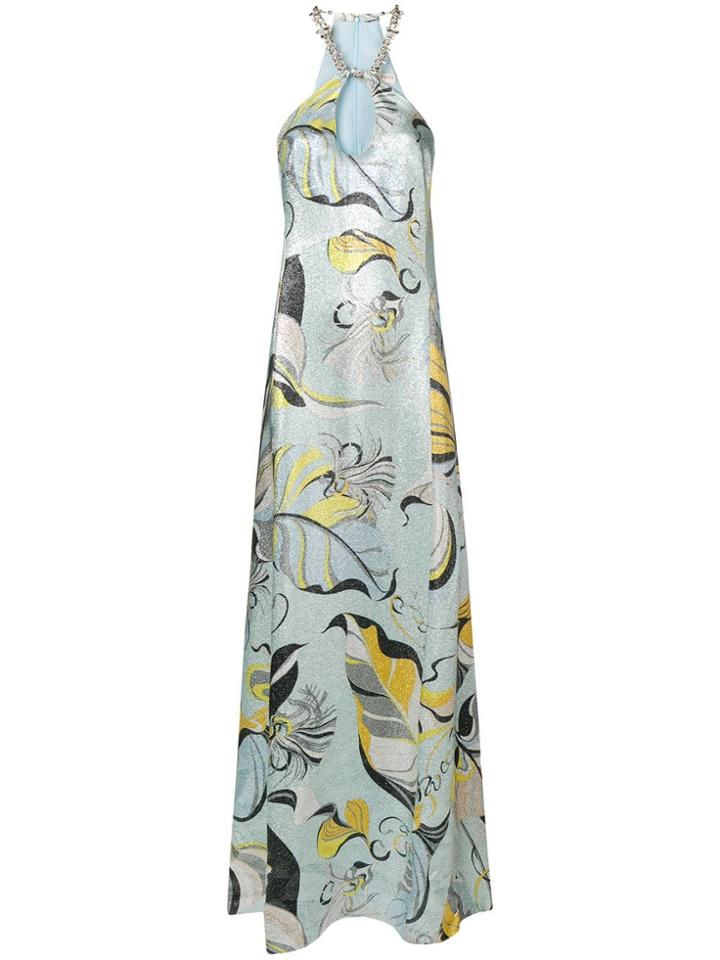 Emilio Pucci Frida Print Long Dress - Blue