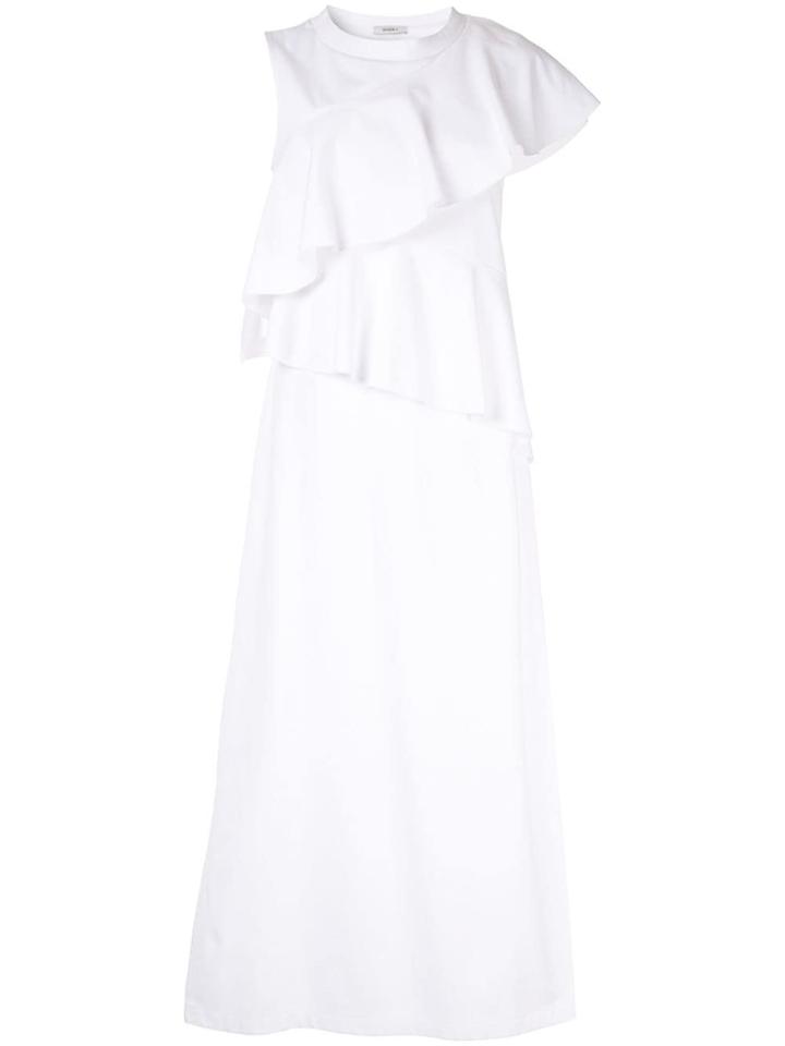 Goen.j Ruffle-trimmed Midi Dress - White