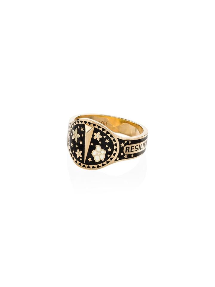 Foundrae 18k Yellow Gold Resilience Ring - Yellow Gold / Black