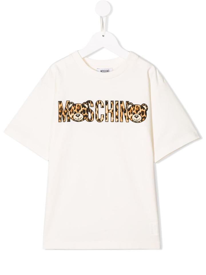 Moschino Kids Teen Logo Patch T-shirt - White