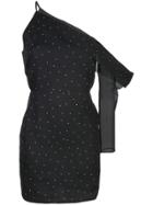 Michelle Mason Asymmetric Sleeve Mini Dress - Black