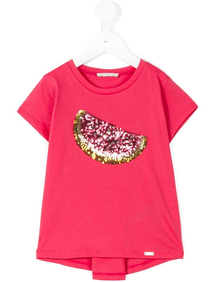 Sequinned Watermelon T-shirt - Kids - Cotton/polyester - 2 Yrs, Pink/purple, Liu Jo Kids
