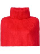 Sally Lapointe Knitted Mini Cape - Red