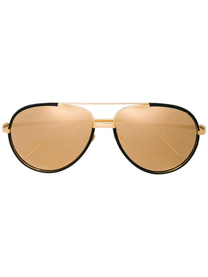 Linda Farrow 128 C4 Aviator Sunglasses - Gold