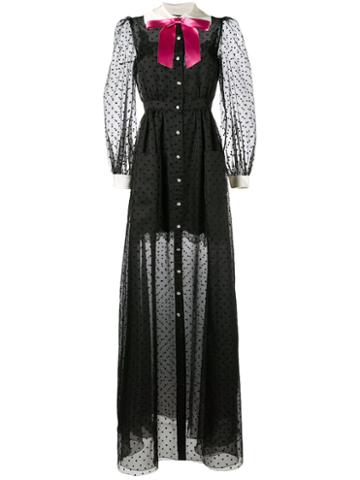 Gucci - Pussy Bow Polka Dot Shirt Dress - Women - Silk/cotton/polyamide/viscose - 40, Black, Silk/cotton/polyamide/viscose