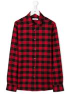 Msgm Kids Teen Check Long-sleeve Shirt - Red