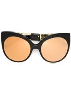 Linda Farrow '388' Sunglasses - Black