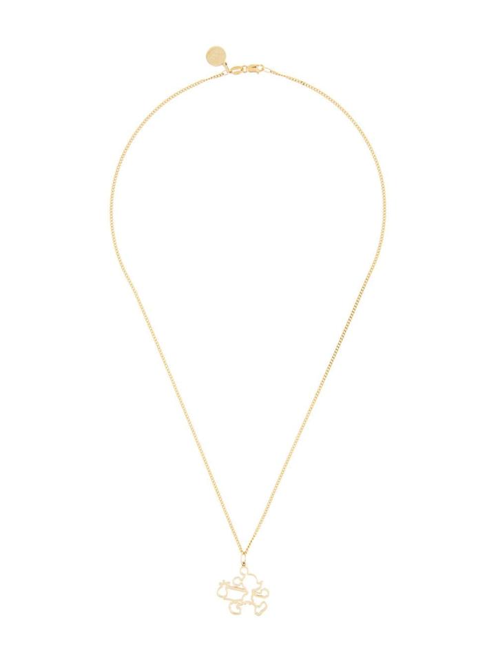 Karen Walker Runaway Mickey Outline Necklace - Gold