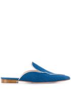 Oscar Tiye Lola Flat Mules - Blue
