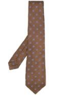 Kiton Geometric Pattern Silk Tie - Brown
